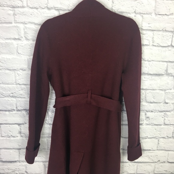 Anthropologie Moth Wine Mayella Sweater Coat with Belt - Picture 8 of 11